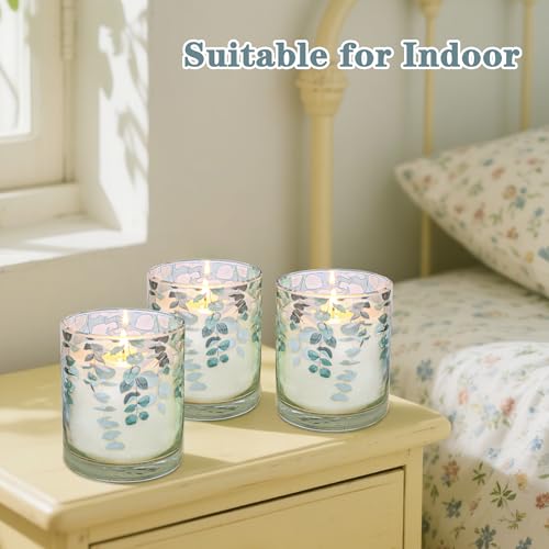 3 Pack Candles for Home Scented Aromatherapy Candles Gifts Set Eucalyptus Scented Candle Long Lasting Greenery Decorative ...