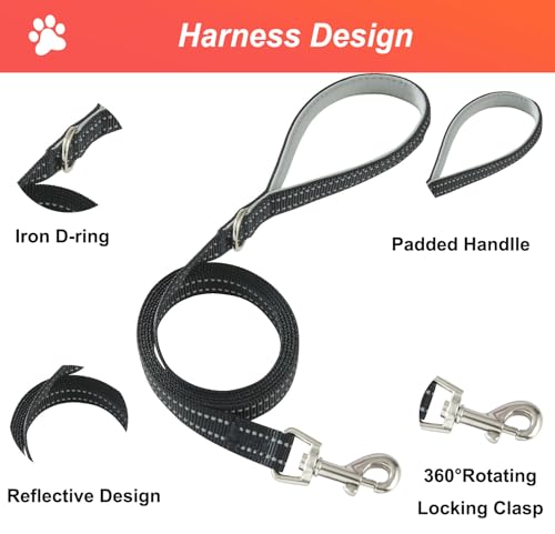 Hipubby Dog Harness Small Sized and Leash Set, No Pull Soft Mesh Puppy Vest, Reflective Breathable Lightweight Pet Harnes...