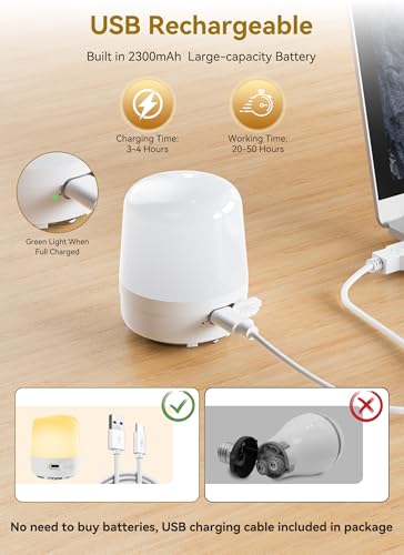 Minetom E26 Rechargeable Light Bulbs with Remote and Timer, Battery Backup Bulb with 12 Colors and Brightness Dimmable, 23...