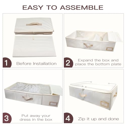 VANSIYIYI Large Wedding Dress Storage Box - Preservation Box Wedding Keepsake Trunk for Storing Bridal Gown Invitations Ri...