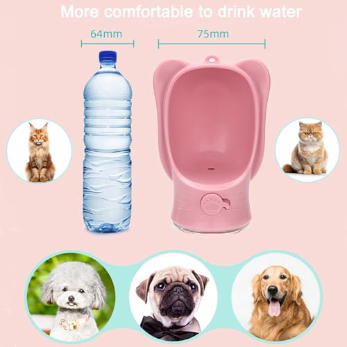 Pet Cat Puppy Dog Travel Water Bottle Dispenser with Food Container, Portable Dog Water Bottle for Walking Hiking Outdoor,...
