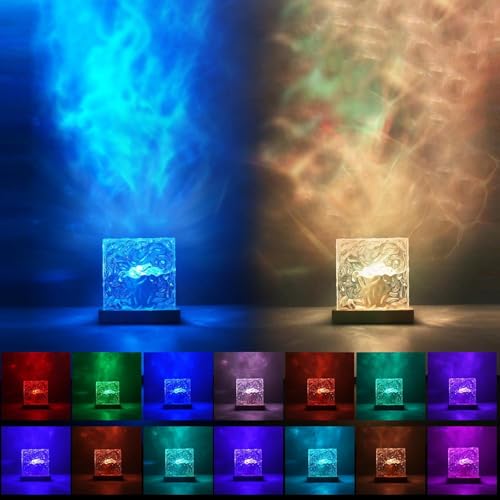 Ocean Wave Projector Light - 16-Color Luminorthe Cube Lamp with Remote, 3D Holographic Water Ripple Romantic Ambient Light...