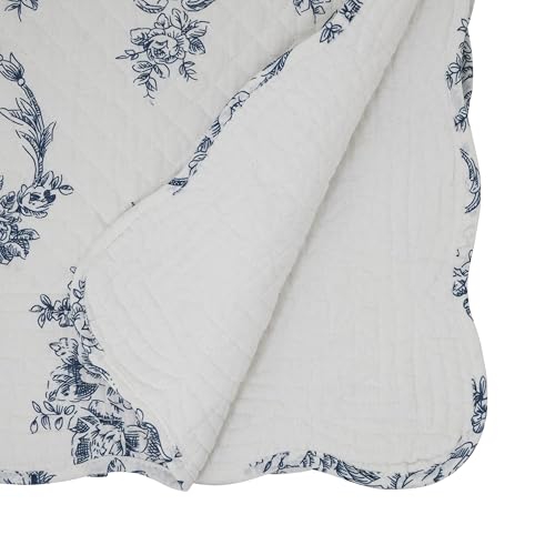 Quilted Toile Floral Table Runner