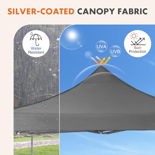 KMFurnila 10x10 FT Pop Up Canopy, Easy Up Canopy Tents for Camping Parties Events, Patio, Beach, Backyard Portable Outdoor...