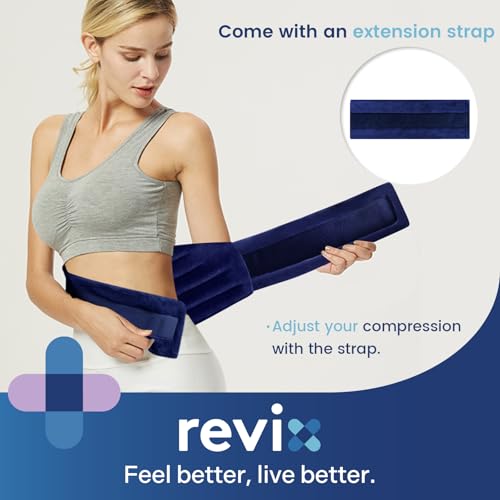 REVIX Microwavable Heating Pad for Back, Extra Large Microwave Heating Wrap for Waist, Stomach, and Shoulders, Moist Heat ...