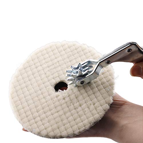 SPTA Polishing Pad Conditioning Brush, Polishing Spur Tool Set,Wool Buffing Pad Cleaning Spur Tool+ Foam Pad Brush, Car Bu...