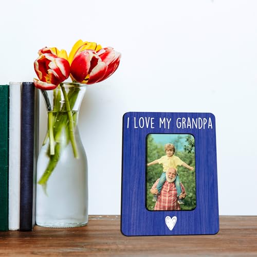 Grandpa Picture Frame For 4 X 6 Photo, Father's Day Birthday Gifts For Grandpa From Grandchild, Wooden Picture Frame, Gran...