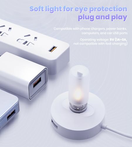 USB Car Interior LED Ambient Light – Touch Control LED Mood Lights, Dimmable 7 Colors, Portable Mini USB Light for Car, Be...