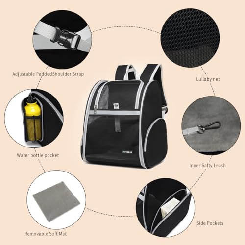 Cat Backpack Carrier for Small Dogs and Medium cat Puppy Kitten Bunny Pet Carrier Backpack Collapsible with Fully Ventilat...