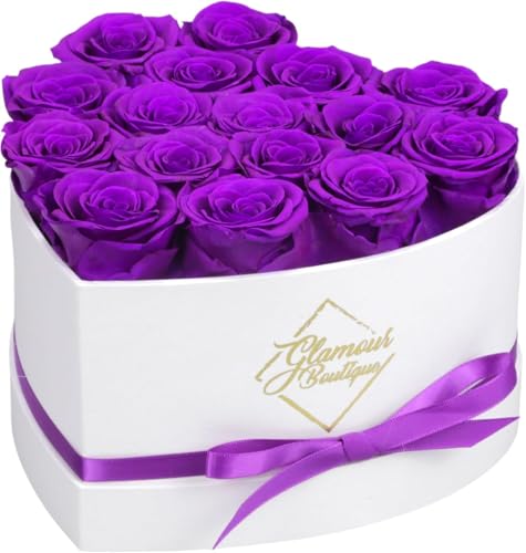GLAMOUR BOUTIQUE Preserved Roses in a Box - Gifts for Her, Wife & Mom, Rose Flowers Forever Decor for Birthday Gift, Get W...