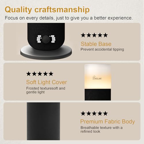 MQLMF Hotel Collection Diffuser Machine,Fabric-Wrapped Design,Candlelight Atmosphere Lamp,1000 Sq Ft,Waterless Essential O...