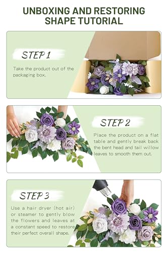 Piklado Wedding Decor Pack of 2 Welcome Sign Flower Backdrop Garland for Ceremony Reception Wall Easel Home Decoration Ent...