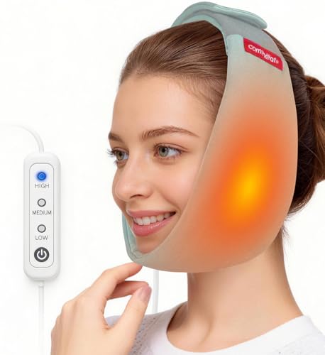 comfheat Face Heating Pad for TMJ Pain Relief, USB Heated Wrap for Jaw, Wisdom Teeth Recovery, 3 Adjustable Heat Settings,...