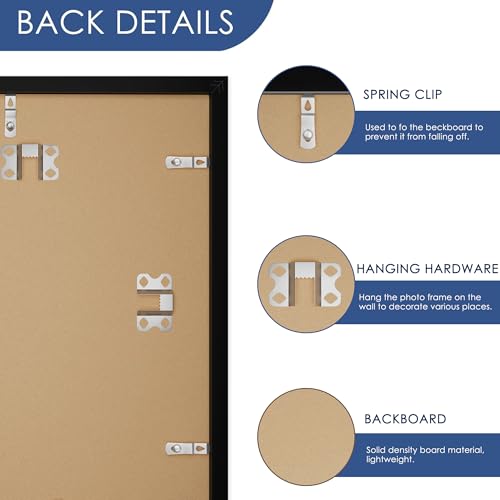 PEALSN 11x17 Picture Frame, Display Pictures 8 x 12 with Mat or 11 x 17 Without Mat for Wall Mounting Display, Photo Frame...
