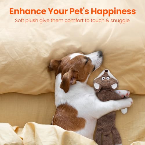 HGB No Stuffing Dog Toys for Aggressive Chewers, Squeaky Crinkle Plush Dog Toys to Keep Them Busy & Puppy Teething for Sma...