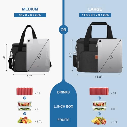 Femuar Lunch Bags for Women/Men, Insulated Lunch Bag for Work Office Picnic - Lunch Cooler Bag Leakproof Lunch Box with Ad...