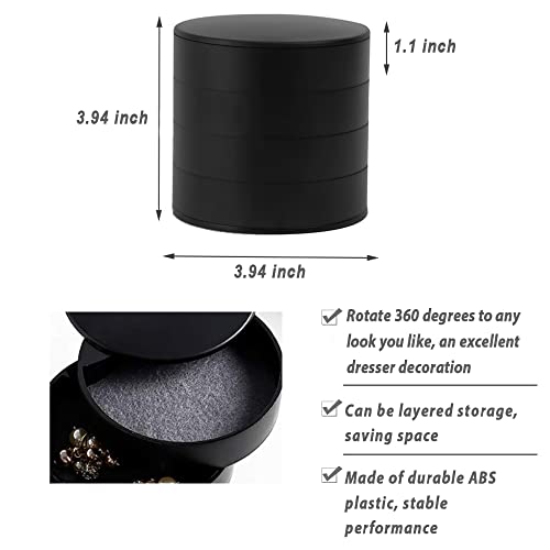 HengLiSam Jewelry Organizer, Small Jewelry Box Earring Holder for Women, Jewelry Storage Box 4-Layer Rotatable Jewelry Acc...