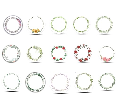 Personalized Sticker Labels with Floral Wreath Wedding Favors, Gift Labels,Thank You Stickers, Round Jars Label in 1.5", ...