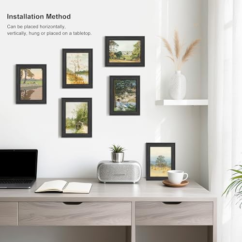 PEALSN 5x7 Picture Frame with Real Glass Front and Black Backboard, Wall Gallery Photo Frames for Wall Mounting or Tableto...