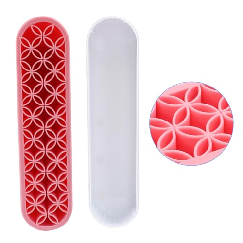 Unlorspy Pink Silica gel Makeup Brush Holder Box Multi-Purpose Silica gel Make Up Brush Storage Stand Rectangle Multipurpo...