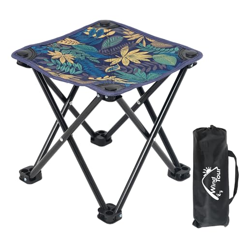 Wind Tour Portable Folding Camping Stool Outdoor Camping Lightweight Samll Chair for Fishing Hiking Gardening and Beach wi...