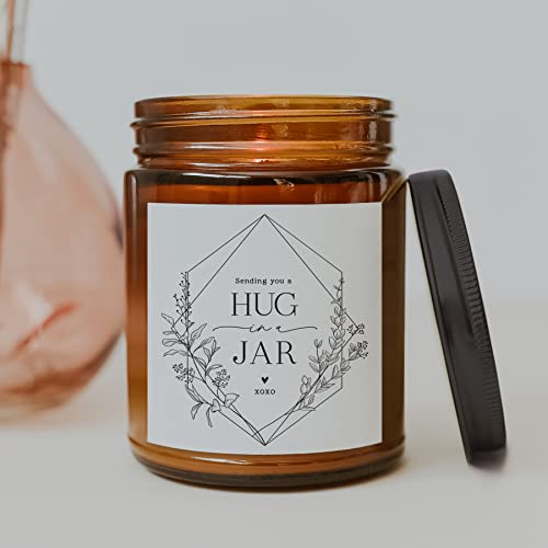 ThreeKin Warm Hugs Scented Candles for Home, Natural Soy Wax, Relaxing Aromatherapy Gifts, Essential Oils Scented, Long-La...
