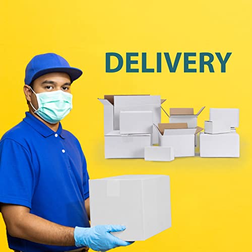 Calenzana 8x6x4 Shipping Boxes Set of 40, White Corrugated Cardboard Box for Mailing Packing Gifts Small Business