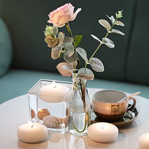 Tuyai (Set of 36) Floating Candles, 3 inch White Dripless Wax Burning Candles, for Weddings, Party, Special Occasions and ...