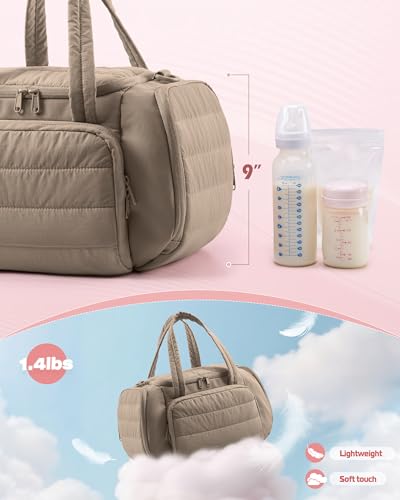 Marscamd Quilted Breast Pump Bag Compatible with Spectra S1 and S2, Pumping Bag with Cooler Compartment and a Drying Mat, ...