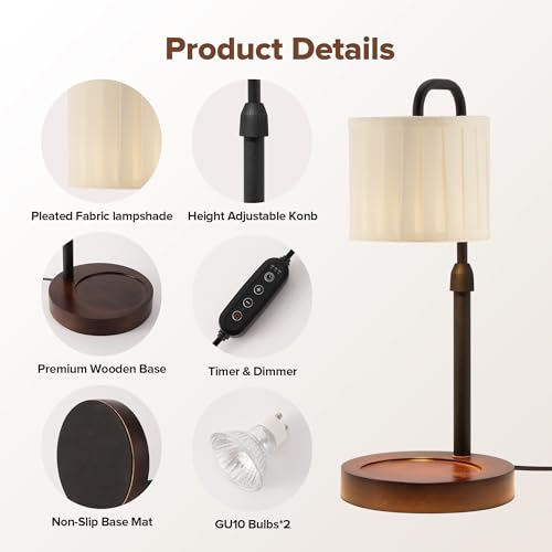keysays Candle Warmer Lamp with Timer, Dimmable Wax Warmer Candle Lamp for Jar Candle with 2 Bulbs, Christmas Birthday Gif...