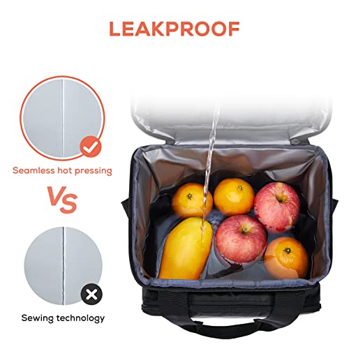 TOURIT Large Lunch Bag 14L Insulated Lunch Box Lunch Cooler for Men Women Work, Black