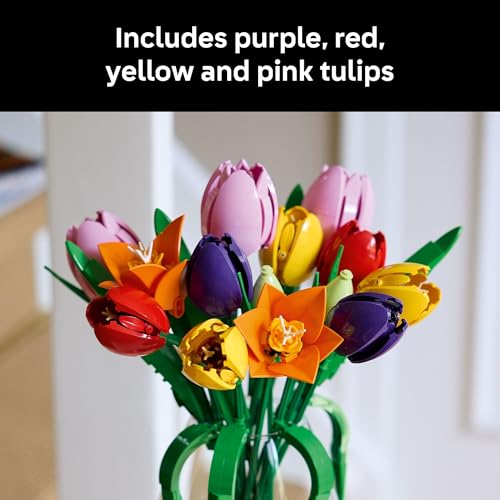 LEGO Botanicals Tulip Bouquet Building Set for Adults - Gift for Mothers Day - Bedroom, Book Shelf & Office Decor for Wome...