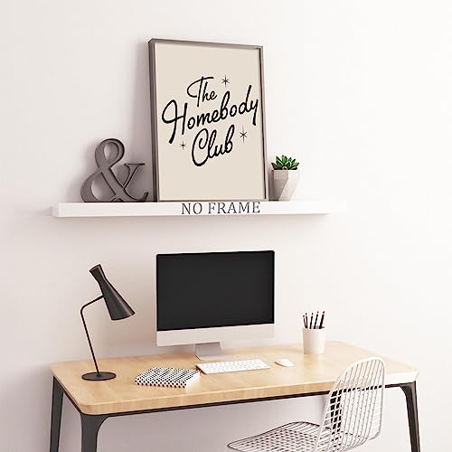 The Homebody Club Wall Art Retro Quote Poster Aesthetic Quotes Wall Decor Beige Aesthetic Art Trendy Funky Quote Posters A...