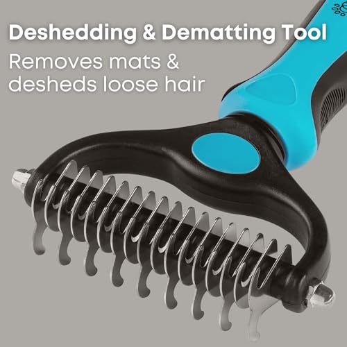 Freshly Bailey Dematting Comb for Cats and Dogs, Mat Remover and Deshedding Grooming Tool, Safe Detangler for Matted Fur, ...