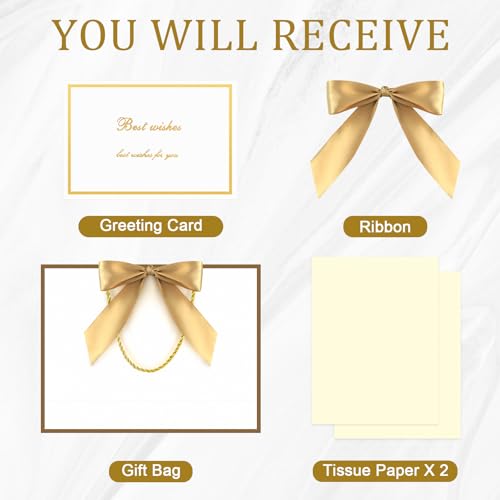 YoungTree Medium Mothers Day Gift Bag with Ribbon and Greeting Card 2 Tissue Papers, Mothers Day Bag, Birthday Gift Bags w...