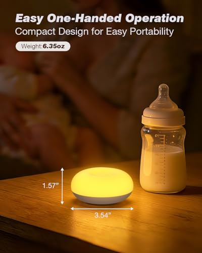 Geecent Baby Night Light, 0 Blue-Light Nursery Egg Light for Breastfeeding, Flip Design, Soft BPA Free, 3 Colors & Dimmin...