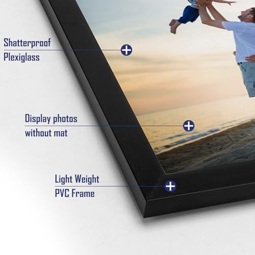 Hoikwo 18 Packs 4x6 Black Multi Plastic Picture Frames Set with Plastic Cover for Family Photos, Artwork, Light Weight Bul...