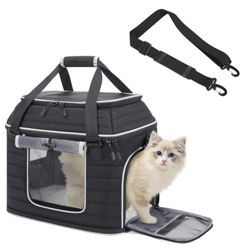 Top-Expandable Pet Carrier: NOBLE DUCK Airline Approved Pet Travel Bag for Cats/Dogs Up to 20 Lbs | Soft-Sided, Multi-Side...