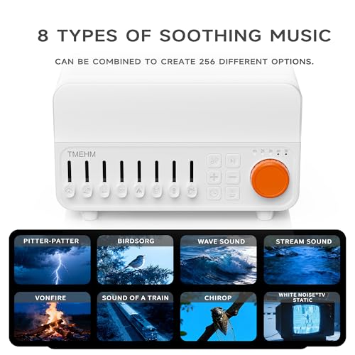 TMEHM 4-in-1 Sleep Sound Machine with White Noise & 8 Nature Sounds, Bluetooth Speaker, Night Light & Aroma Diffuser with ...