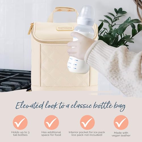 Itzy Ritzy Insulated Bottle Bag – Keeps Bottles Warm or Cool - Holds 3 Bottles & Features Interior Pocket for Ice Pack (No...