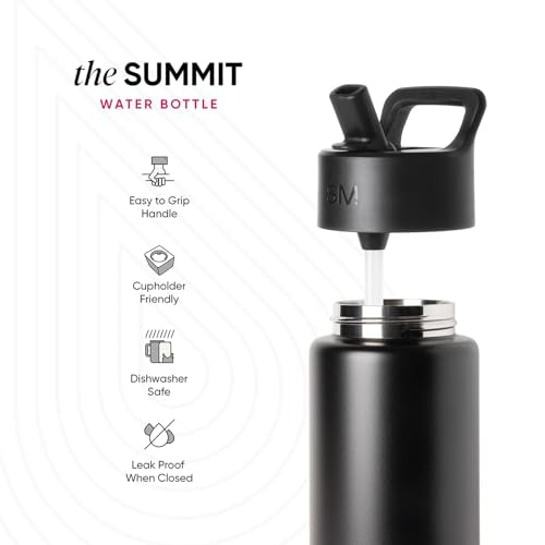 Simple Modern Water Bottle with Straw Lid | Vacuum Insulated Stainless Steel Metal | Reusable Leak Proof BPA-Free Cup for ...