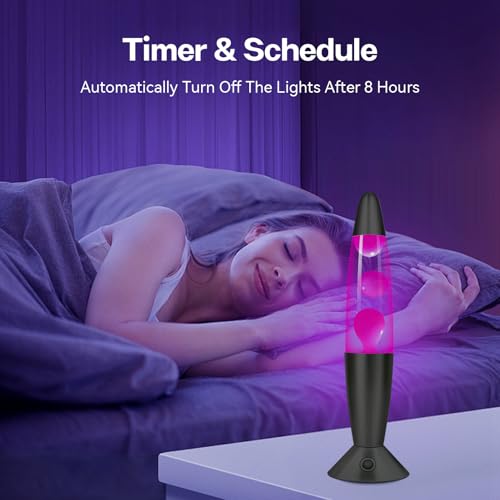 16" Black LED Liquid Motion Lamps, 17 Colors Changing Lamp with Remote, Mood Night Light for Kids Adults, Relaxing Nightst...