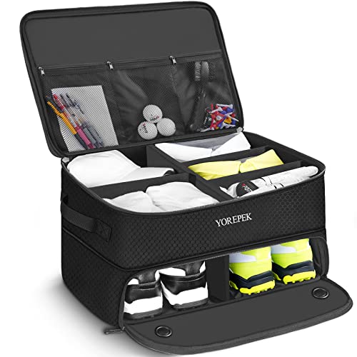 YOREPEK 2 Layer Golf Trunk Organizer, Golf Gifts for Men with Separate Ventilated Compartment for 2 Pair Shoes, Waterproof...