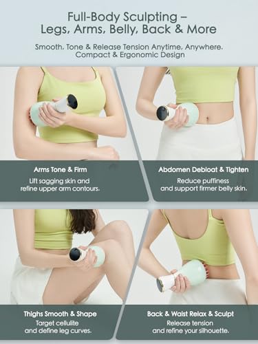 FEEJOY Lymphatic Drainage Massager & Massage Tool, Body Sculpting Machine & Fascia Blaster for Cellulite with Microcurren...