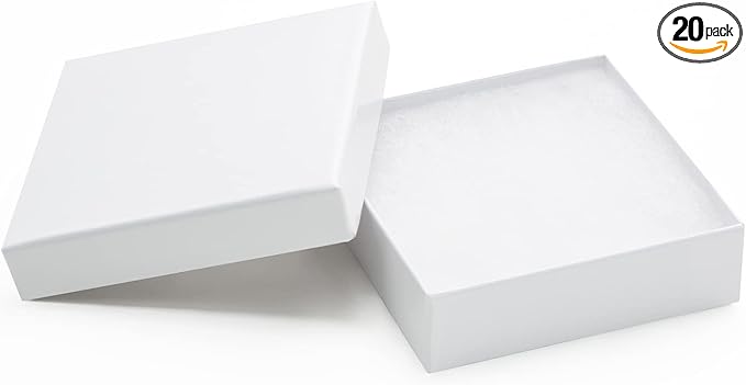 Magicool Hanger Magicool 20 Pack 3.5x3.5x1 Inch Cardboard Jewelry box Necklaces,Bracelets,Earrings,Small Gift Packaging,Je...