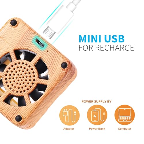 Weljoy Wood Grain Portable Diffuser for Essential Oils – Car or Travel, Mini Size, Quiet, Waterless, Re-Chargeable Battery...