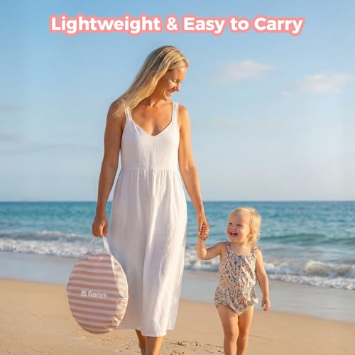 Gorich Pop Up Baby Beach Tent with UPF50+ UV Protection, Portable Toddler Sun Shelter with Mesh Ventilation, Lightweight &...
