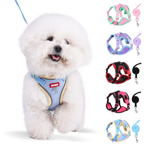 Coppthinktu Dog Harness with Leash Set for Small Sized Dogs Cats, No Pull Dog Harness Soft Mesh Cat Puppy Harness, Adjusta...