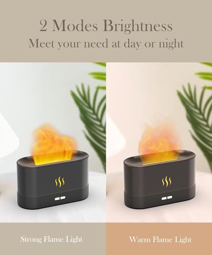 Flame Air Diffuser Humidifier,Upgraded Scent Diffuser for Essential Oils,Ultrasonic Aromatherapy,Fire Mist Humidi with 2 B...