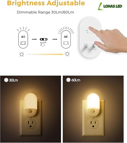 L LOHAS LED Motion Sensor Night Light, 2Pack, Motion Activated Night Light, Night Lights Plug into Wall Motion Sensor, 300...